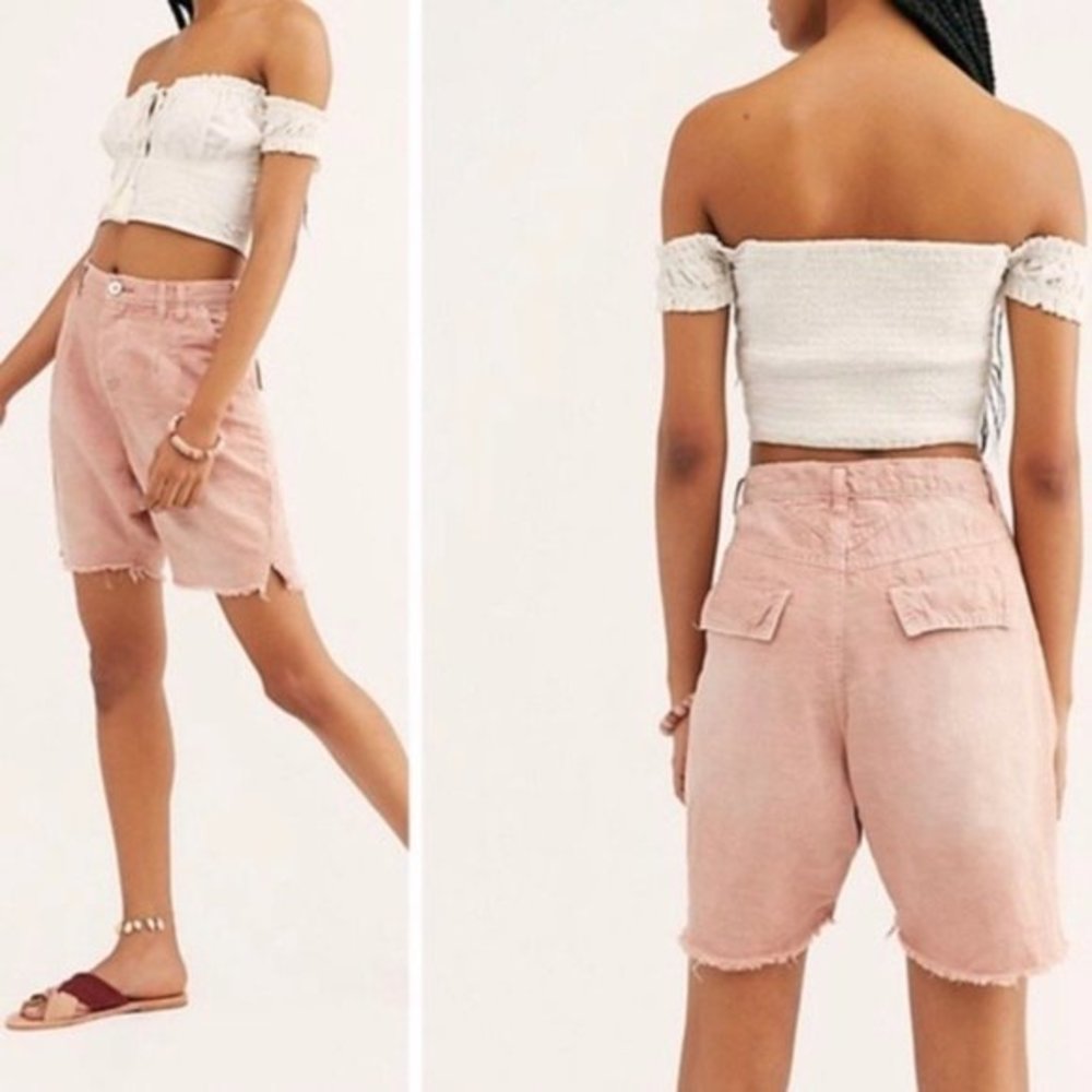 FREE PEOPLE Utility Harem Shorts in Pink - Size 2 - NWT - Picture 1 of 4